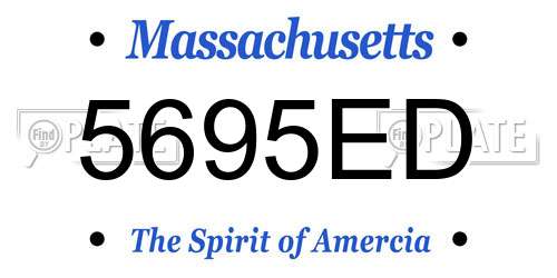 5695ED Massachusetts License Plate