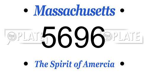 5696 Massachusetts License Plate