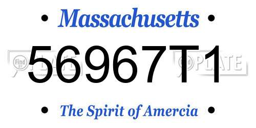 56967T1 Massachusetts License Plate