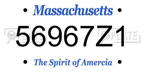 56967Z1 Massachusetts License Plate
