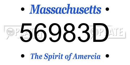 56983D Massachusetts License Plate