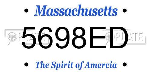 5698ED Massachusetts License Plate