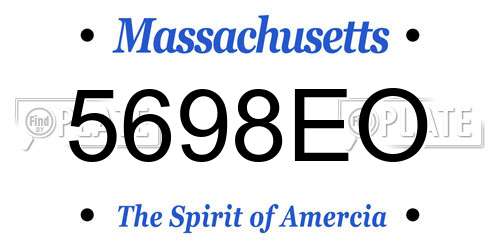 5698EO Massachusetts License Plate