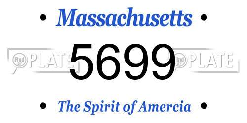 5699 Massachusetts License Plate