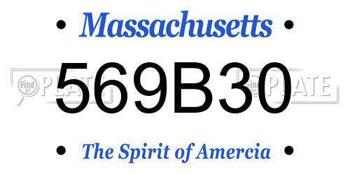 569B30 Massachusetts License Plate