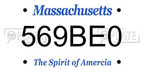 569BE0 Massachusetts License Plate