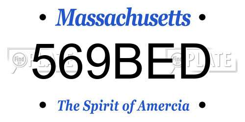 569BED Massachusetts License Plate