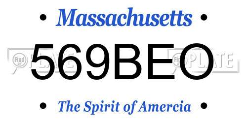 569BEO Massachusetts License Plate
