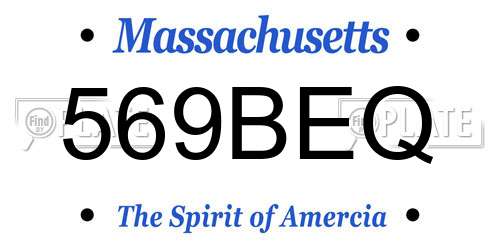 569BEQ Massachusetts License Plate