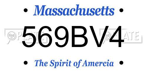 569BV4 Massachusetts License Plate