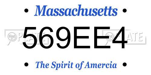 569EE4 Massachusetts License Plate