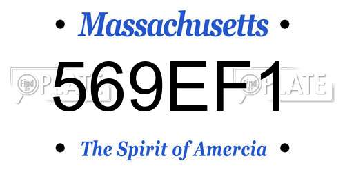 569EF1 Massachusetts License Plate