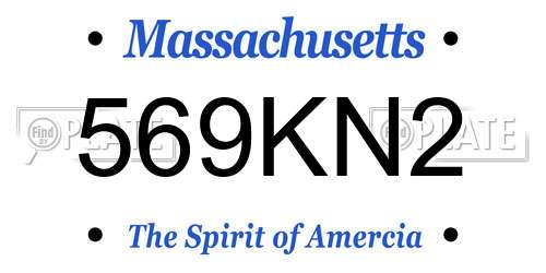 569KN2 Massachusetts License Plate