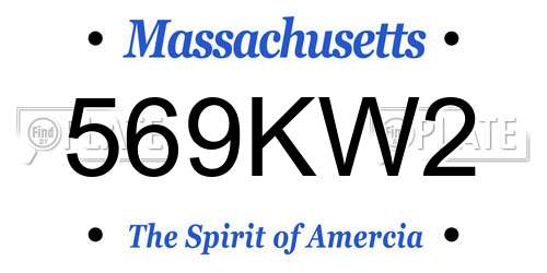 569KW2 Massachusetts License Plate