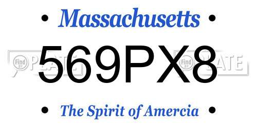 569PX8 Massachusetts License Plate