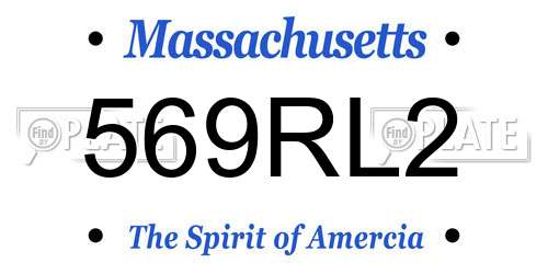 569RL2 Massachusetts License Plate