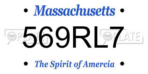 569RL7 Massachusetts License Plate