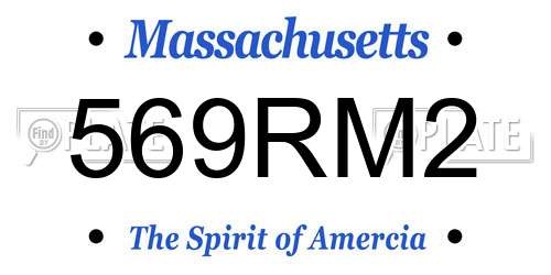 569RM2 Massachusetts License Plate