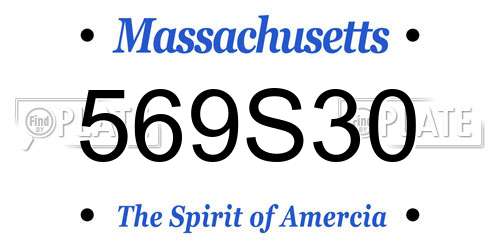569S30 Massachusetts License Plate