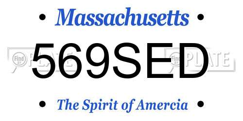 569SED Massachusetts License Plate