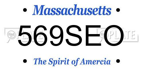 569SEO Massachusetts License Plate