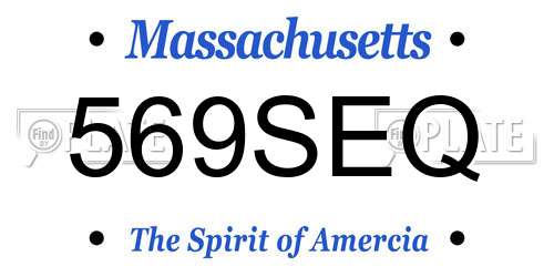569SEQ Massachusetts License Plate