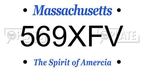 569XFV Massachusetts License Plate