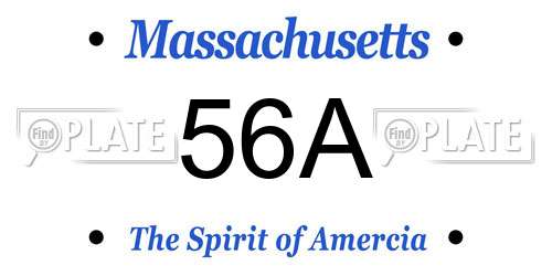 56A Massachusetts License Plate