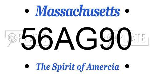 56AG90 Massachusetts License Plate