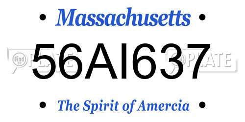 56AI637 Massachusetts License Plate