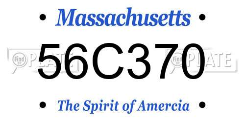 56C370 Massachusetts License Plate