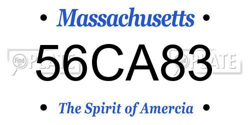 56CA83 Massachusetts License Plate