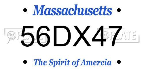 56DX47 Massachusetts License Plate
