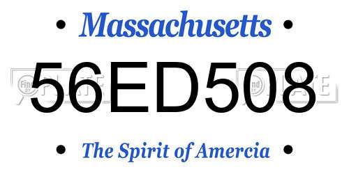 56ED508 Massachusetts License Plate