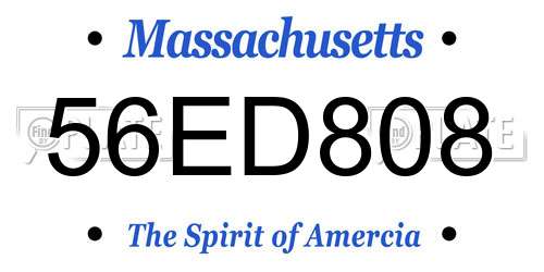 56ED808 Massachusetts License Plate