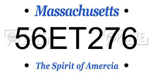 56ET276 Massachusetts License Plate