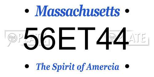 56ET44 Massachusetts License Plate