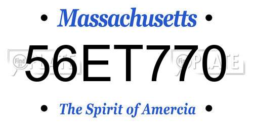 56ET770 Massachusetts License Plate
