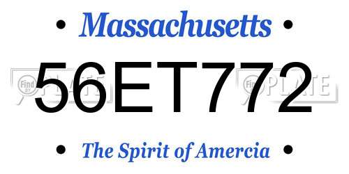 56ET772 Massachusetts License Plate