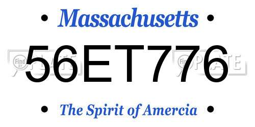 56ET776 Massachusetts License Plate