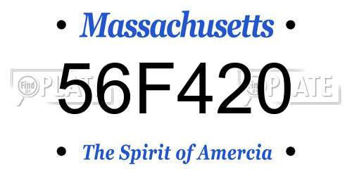 56F420 Massachusetts License Plate