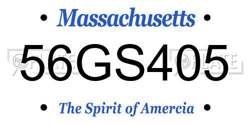 56GS405 Massachusetts License Plate