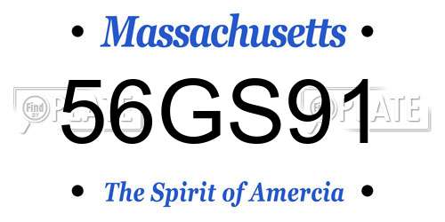 56GS91 Massachusetts License Plate