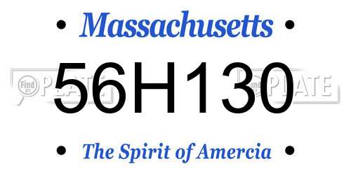 56H130 Massachusetts License Plate