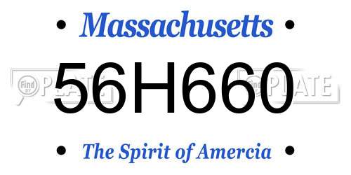 56H660 Massachusetts License Plate