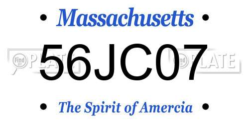 56JC07 Massachusetts License Plate