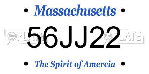 56JJ22 Massachusetts License Plate