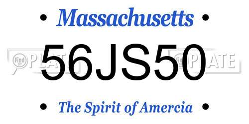 56JS50 Massachusetts License Plate