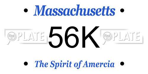 56K Massachusetts License Plate