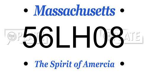 56LH08 Massachusetts License Plate